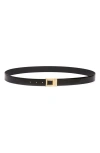 Saint Laurent Ceinture Leather Belt In Nero/nero