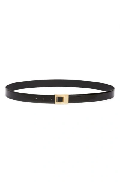 Saint Laurent Ceinture Leather Belt In Nero/nero