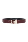 Saint Laurent Reversible Leather Belt In Black & Red Tan