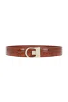 Saint Laurent Ceinture Reversible Belt In Vegetal Brown & Dark Wet Clay