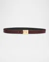Saint Laurent Ceinture Ysl Leather Belt In 6195 Hot Wine