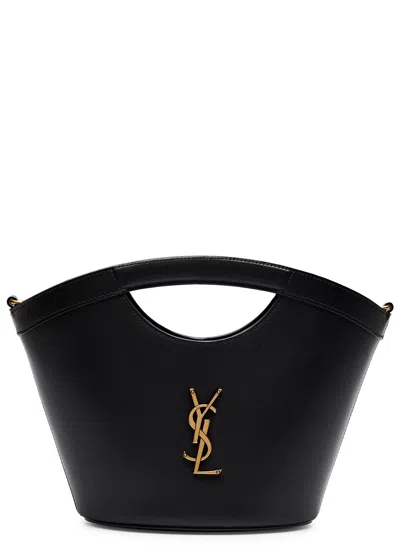Saint Laurent Celia Mini Leather Top Handle Bag In Black