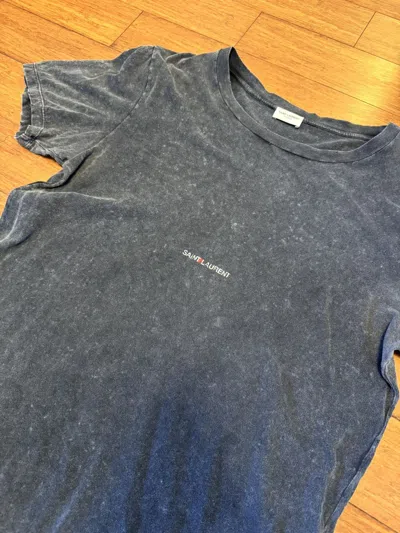 Pre-owned Saint Laurent Center Logo T Shirt In Gray