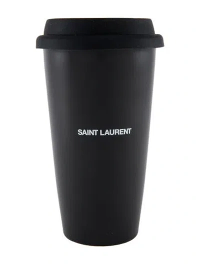 Pre-owned Saint Laurent Ceramic Travel Coffee Mug In Black