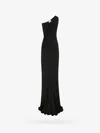 Saint Laurent Certifiable Viscose Draped Dress In Black