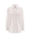 Saint Laurent Certified Cotton Shirt With Cassandre Embroidery In Purple
