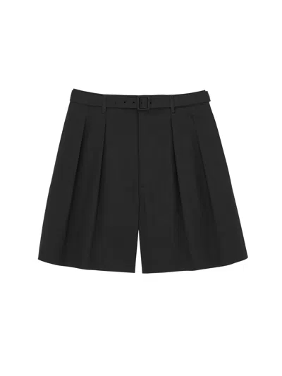 Saint Laurent Certified Cotton Shorts In Black