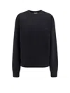 Saint Laurent Certified Cotton Sweatshirt With Cassandre Embroidery In Black