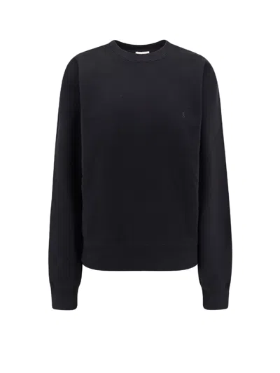 SAINT LAURENT CERTIFIED COTTON SWEATSHIRT WITH CASSANDRE EMBROIDERY