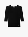 Saint Laurent Semi-sheer Crewneck Top With Cassandre