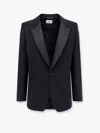 Saint Laurent Black Single-breasted Tuxedo Jacket In Virgin Wool Man