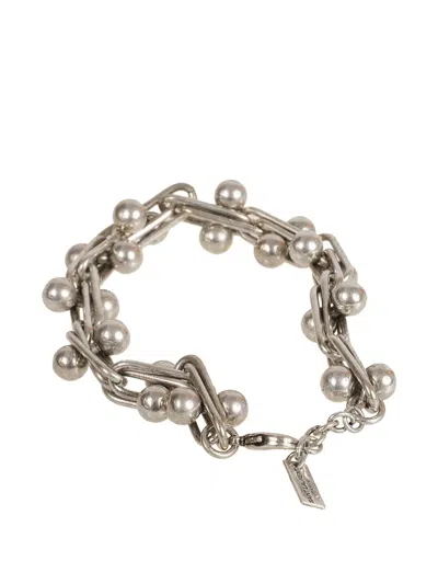 Saint Laurent Chain Beaded Bracelet In Metallic
