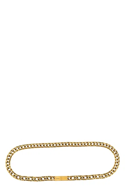 Saint Laurent Chain Link Belt Accessory In Gold
