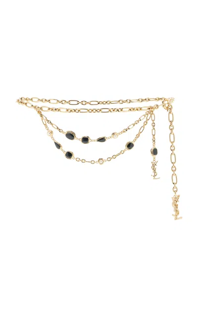 Saint Laurent Chain Belt In Gold