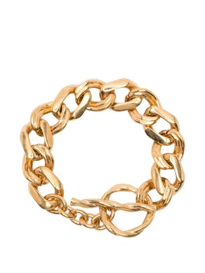 Saint Laurent Chunky Chain Bracelet Polished Finish Design In Gold
