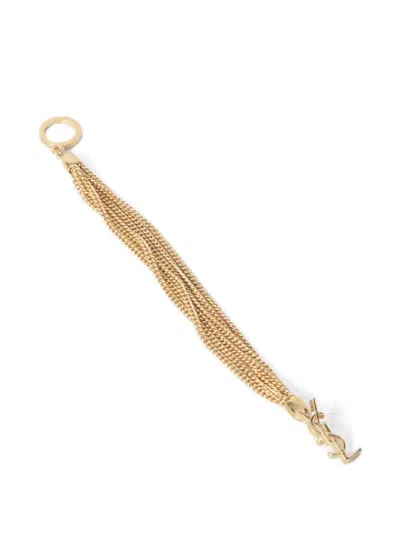 Saint Laurent Chain Cassandre Bracelet In Gold