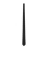 Saint Laurent Striped Wide Tie In Silk Jacquard In Black