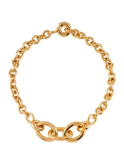 Pre-owned Saint Laurent Chain Link Collar Necklace, 16" In Multi