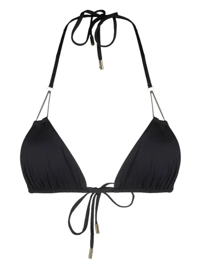 Saint Laurent Chain-link Detail Bikini Top In Black