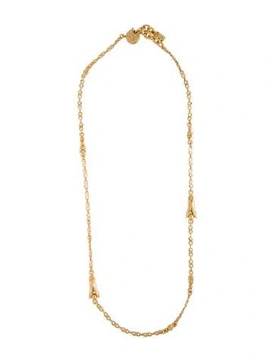 Pre-owned Saint Laurent Chain Link Station Necklace, 33.5" In Multi
