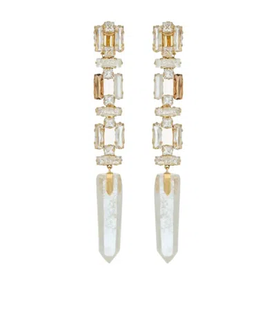 Saint Laurent Chain Pendant Earrings In Gold