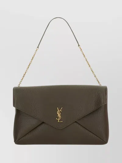 Saint Laurent Chain Strap Envelope Shoulder Bag In Brown