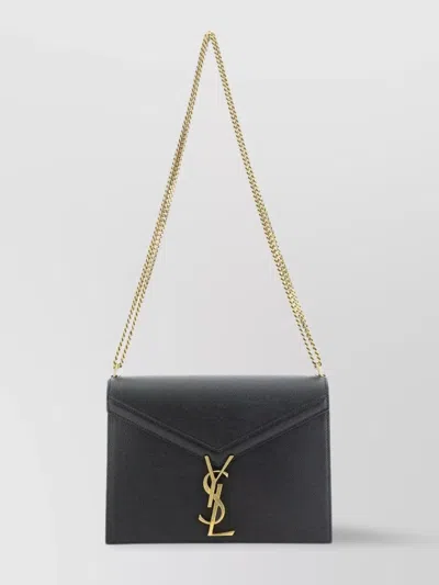 Saint Laurent Chain Strap Envelope Style Gold-tone Hardware In Black