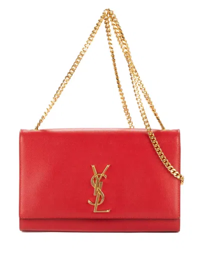 Pre-owned Saint Laurent Chain-strap Shoulder Bag In Red