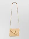 Saint Laurent Chain Strap Woven Texture Clutch Bag