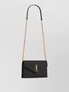 Saint Laurent Cassandre Envelope Chain Wallet In Black