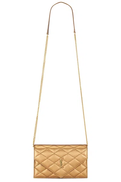Saint Laurent Chain Wallet In Cool Bronze