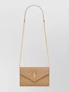 Saint Laurent Cassandre Envelope Chain Wallet In Lambskin
