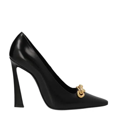 Saint Laurent Chain-link Slip-on Pumps In Black