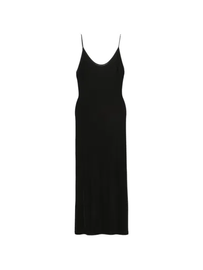 Saint Laurent Chain-link-strap Backless Maxi Dress In Black
