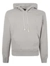 Saint Laurent Cassandre-embroidered Cotton Hoodie In Grey