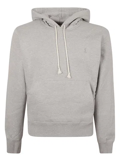 Saint Laurent Champion Hoodie In Gris Chine
