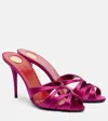 Saint Laurent Chandelle Satin Mules In Pink