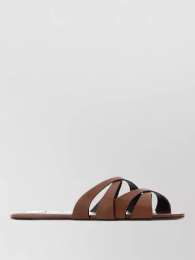 Saint Laurent Chandelle Leather Sandals Open Toe Straps In Multi