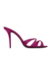 Saint Laurent Chandelle Mules In Satin Crepe In Purple
