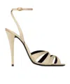 Saint Laurent Chandelle Sandals In Satin Crepe In Brown