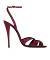 Saint Laurent Chandelle Sandals In Smooth Leather In Red