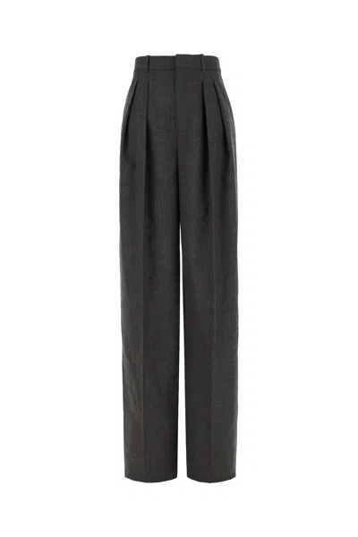 SAINT LAURENT CHARCOAL WOOL PANTS
