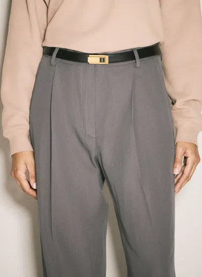 Saint Laurent Chariniere Buckle Belt In Black