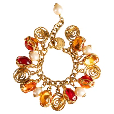 Pre-owned Saint Laurent Charm Bracelet By Yves  Circa 1990 In Multiple