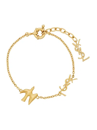 Saint Laurent Charm Chain Bracelet In Gold