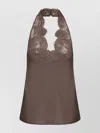 Saint Laurent Lace-embellished Silk Top