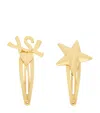 Saint Laurent Cassandre Hair Clips (set Of Two) In Metallic