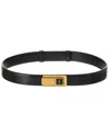 Saint Laurent Charniere Buckle Leather Belt In Black
