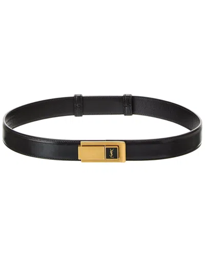 SAINT LAURENT SAINT LAURENT CHARNIERE BUCKLE LEATHER BELT