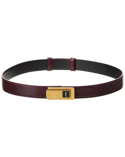 SAINT LAURENT SAINT LAURENT CHARNIERE BUCKLE LEATHER BELT